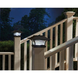 Solar 4 in. x 4 in. Bronze Outdoor Integrated LED Deck Post Light with 6 in. x 6 in. Adapter (2-Pack)