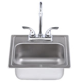 All-in-One Drop-in Stainless Steel 15 in. 2-Hole Single Bowl Bar Sink - Super Arbor