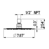 Piano 1-Pattern 1.75 GPM 7.87 in. Ceiling Mount Round Shower Head in Chrome - Super Arbor