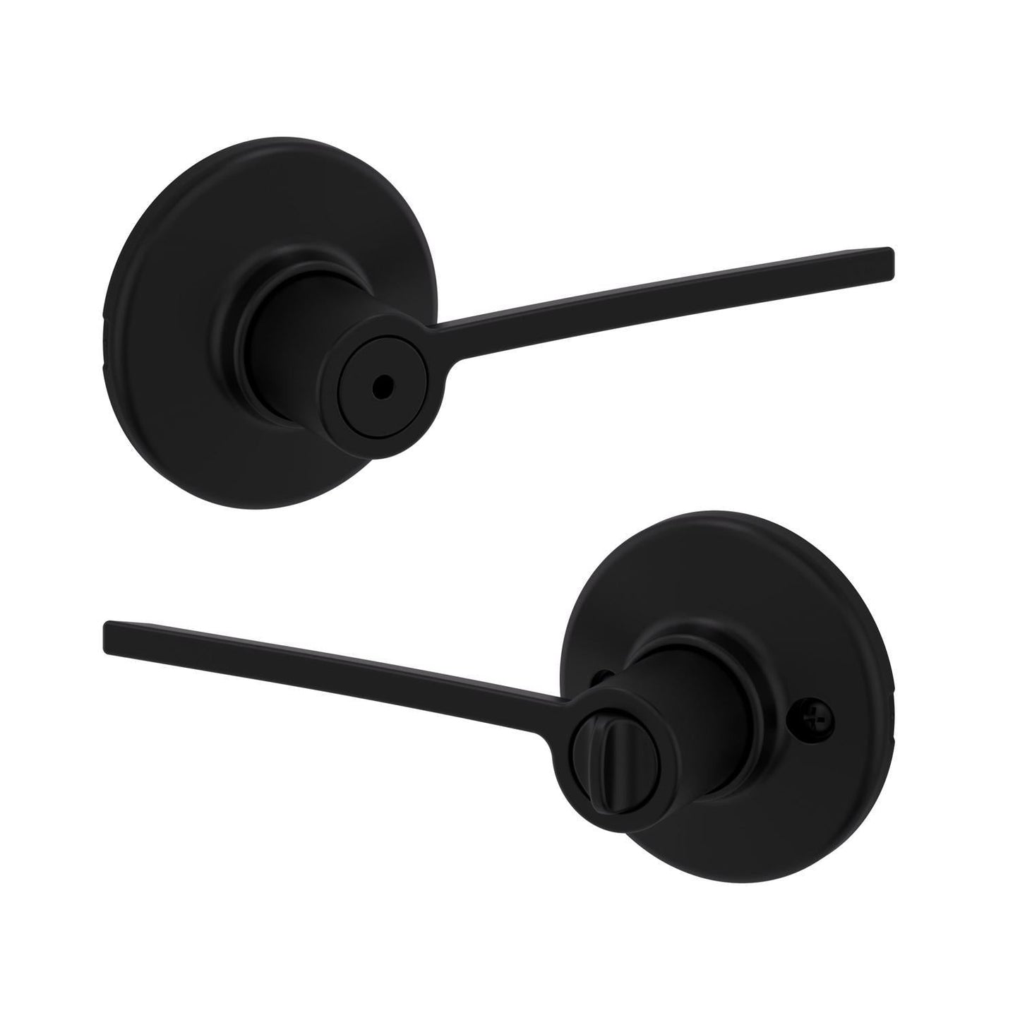 Kwikset Ladera Matte Black Bed & Bath Privacy Lever, Reversible (Right or Left Handed)