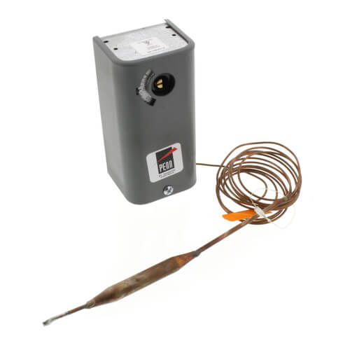 Johnson Controls A19ABA-45C temperature controller - detail view (Differential: Adjustable; Application: Remote Bulb Temperature)