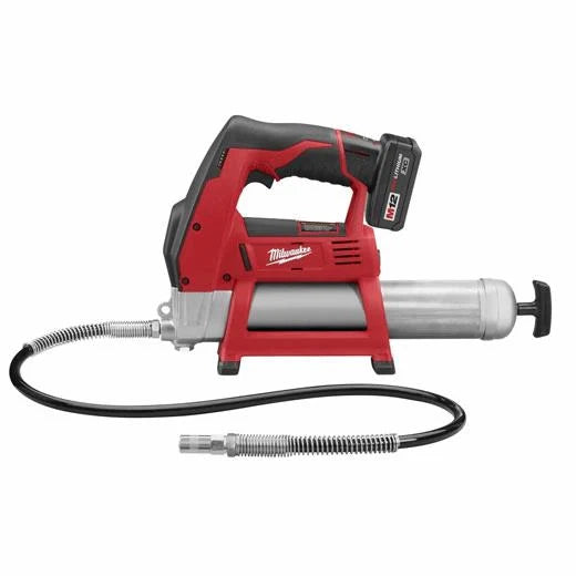 Milwaukee M12 12-Volt Lithium-Ion Cordless Grease Gun XC Kit with M12 LED Compact Flood Light, 8,000 PSI