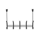 Voy 16-1/4 in. L Decorative 5-Hook Over the Door Rack in Black - Super Arbor