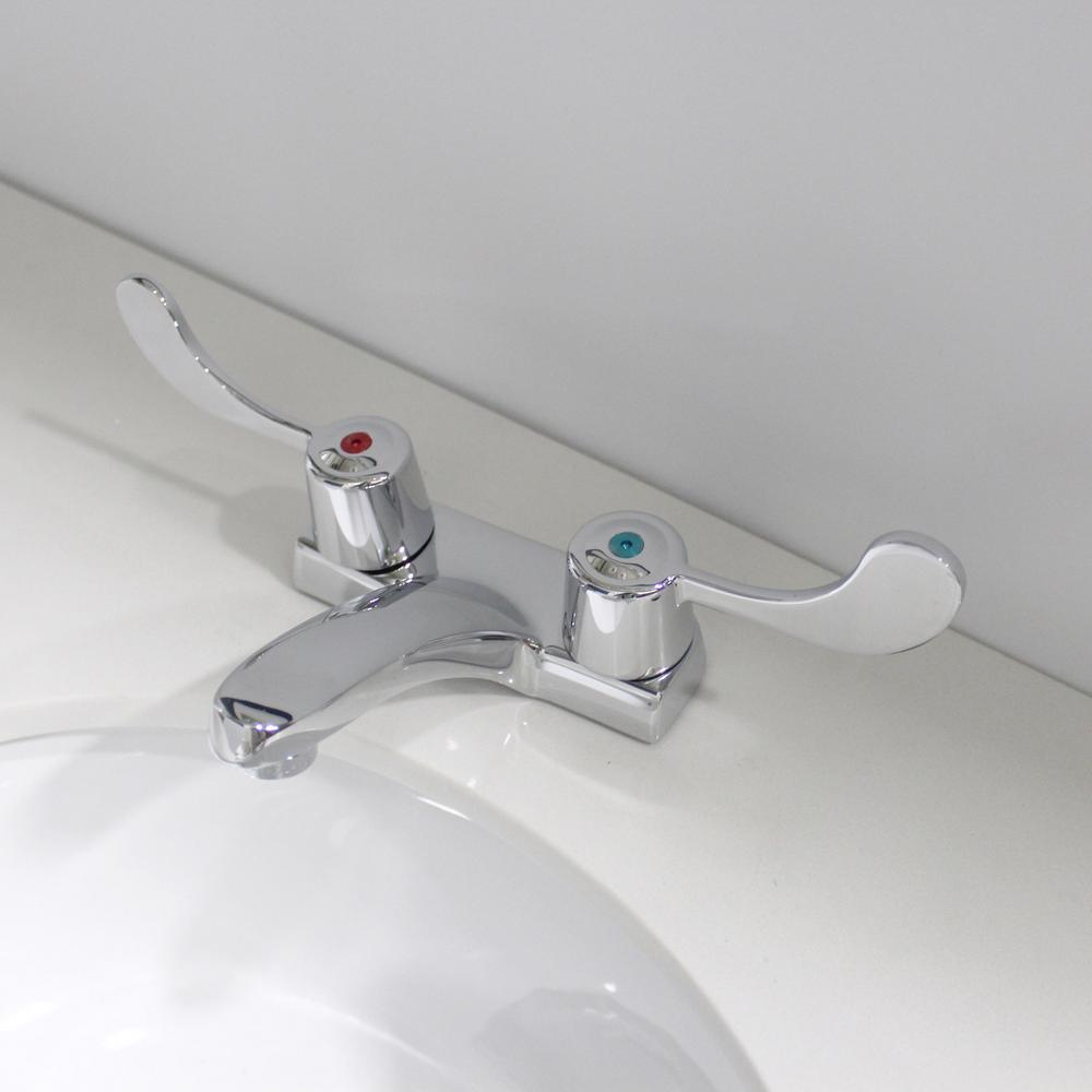 Commander 4 in. Centerset 2-Handle Lavatory Faucet in Polished Chrome - Super Arbor