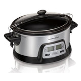 FlexCook 6 Qt. Silver Programmable Slow Cooker with Temperature Controls