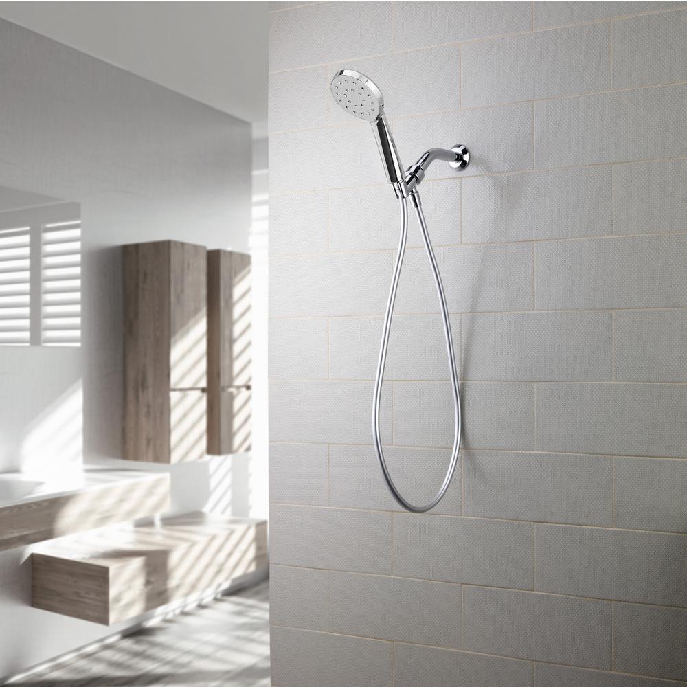 Kiri 1-Spray 6 in. Single Wall Mount Handheld Shower Head in Chrome - Super Arbor
