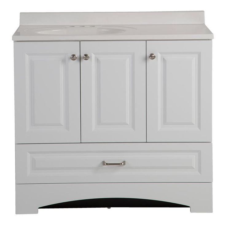 Lancaster 24 in. W Bath Vanity in White with Alpine Vanity Top in White