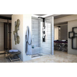 Linea 34 in. x 72 in. Semi-Frameless Fixed Shower Screen in Brushed Nickel without Handle - Super Arbor