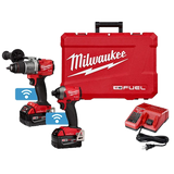 Milwaukee M18 18-Volt Lithium-Ion Cordless Drill/Driver & 1/4 in. Impact Driver Combo Kit (2-Tool) with SHOCKWAVE Titanium Drill Bit Set (15-Piece)