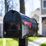 Gibraltar Mailboxes Elite Large, Steel, Post Mount Mailbox, Black, E1600B00