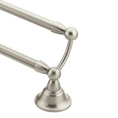 Moen Sage 24-in Spot Resist Brushed Nickel Wall Mount Double Towel Bar