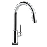 Trinsic Single-Handle Pull-Down Sprayer Kitchen Faucet with Touch2O Technology in Matte Black - Super Arbor