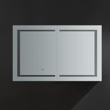 Spazio 48 in. W x 30 in. H Recessed or Surface Mount Medicine Cabinet with LED Lighting and Mirror Defogger - Super Arbor