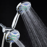 Antimicrobial 48-Spray 4.3 in. High Pressure 3-Way Dual Shower Head and Handheld Shower Head Combo in Chrome - Super Arbor