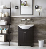 Style Selections Euro 25-in Espresso Single Sink Bathroom Vanity with White Cultured Marble Top