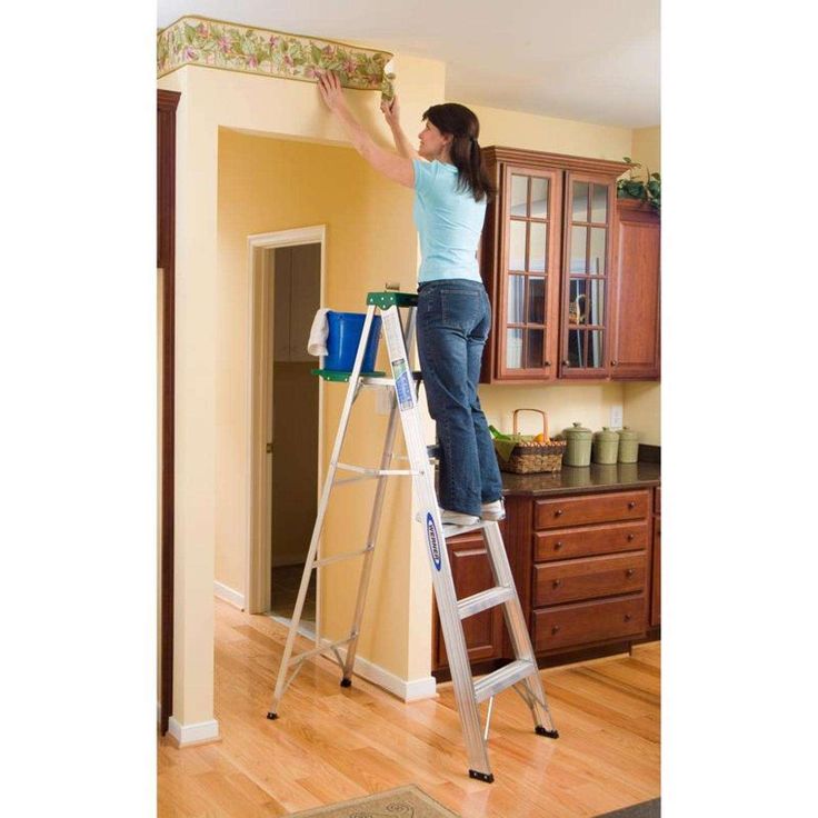 Werner 5 ft. H Aluminum Step Ladder Type II 225 lb. capacity