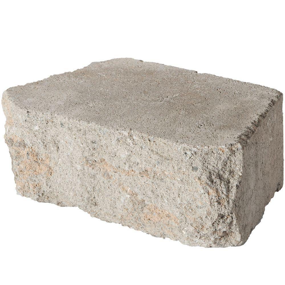 4 in. x 11.75 in. x 6.75 in. Pewter Concrete Retaining Wall Block - Super Arbor