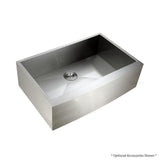 Handmade Farmhouse Apron-Front Stainless Steel 33 in. Single Bowl Kitchen Sink