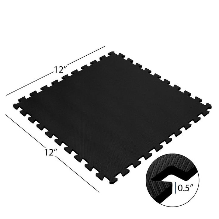 Stalwart 16 sq ft Ultimate Comfort Foam Flooring, Black, 4pc