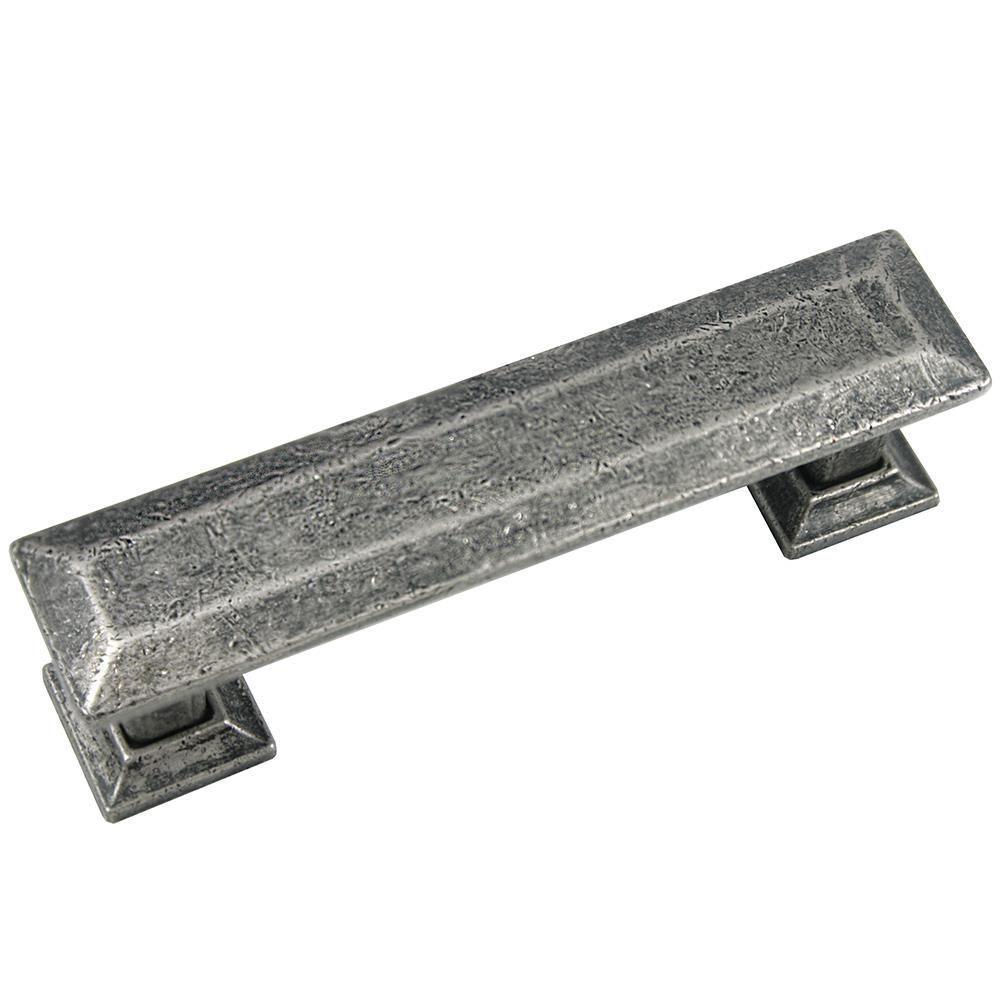 5 in. Center-to-Center Satin Nickel Poise Pull with Back Plate - Super Arbor