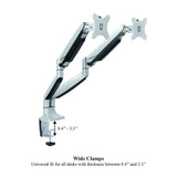 Dual Arm Monitor Mount with Full Motion Swivel Articulating Gas Springs for 13 in. - 30 in. Silver - Super Arbor