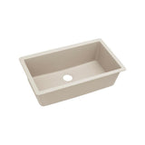 Quartz Classic Undermount Composite 33 in. Single Bowl Kitchen Sink in Black - Super Arbor