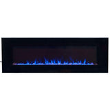 54 in. LED Fire and Ice Electric Fireplace with Remote in Black - Super Arbor