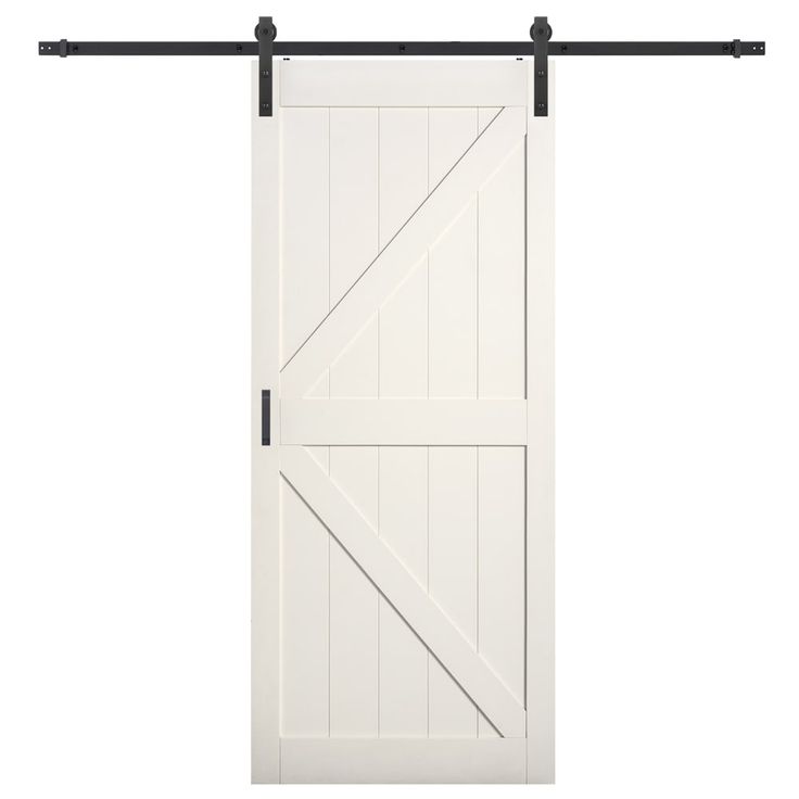 RELIABILT 42-in x 84-in White Primed K-frame Mdf Single Bypass Barn Door (Hardware Included)