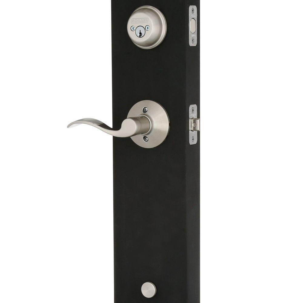 Plymouth Satin Nickel Double Cylinder Deadbolt with Accent Lever Door Handleset - Super Arbor