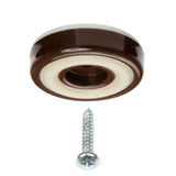 1-1/4 in. Round Chocolate Brown Furniture Feet Floor Protectors with Rubber Grip (Set of 8) - Super Arbor
