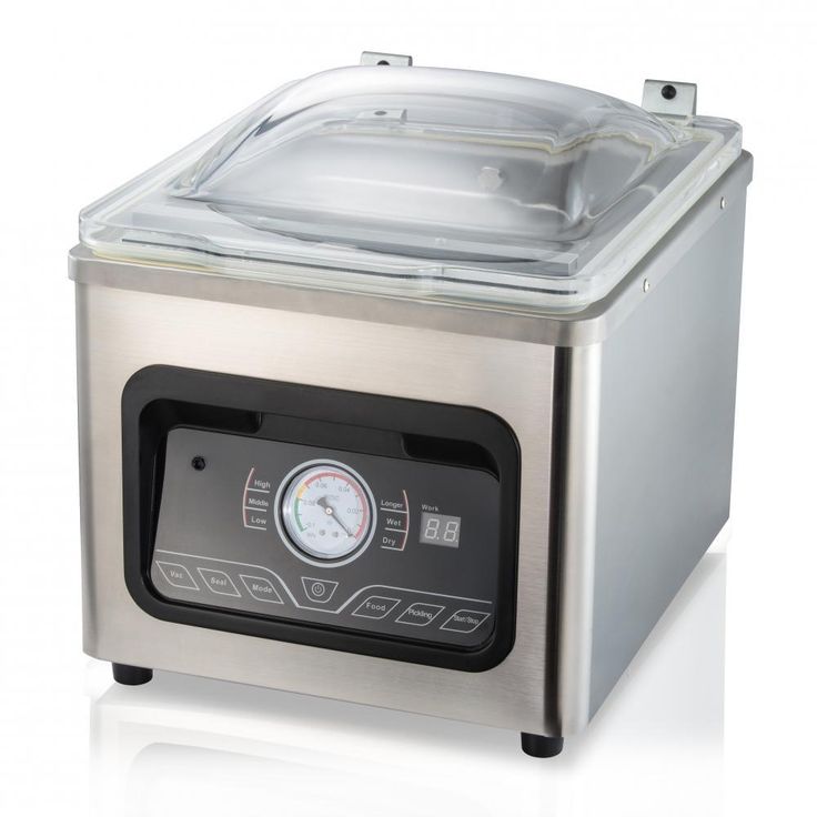 White Chamber Food Vacuum Sealer System - Commercial Electric Air Seal Preserver with Air Vac Bags (Stainless Steel)