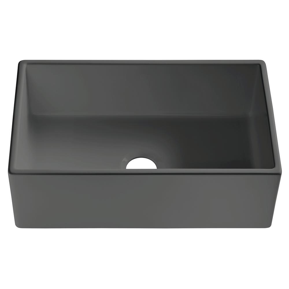 Bradstreet II Farmhouse/Apron-Front Fireclay 30 in. Single Bowl Kitchen Sink in Crisp White - Super Arbor