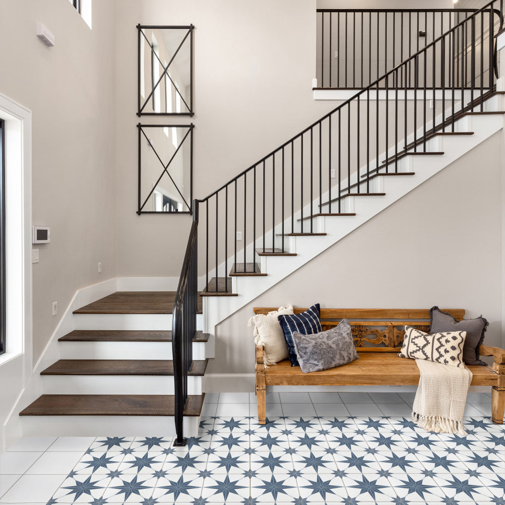 Merola Tile Stella Azul 9-3/4 in. x 9-3/4 in. Porcelain Floor and Wall Tile (10.88 sq. ft./Case)