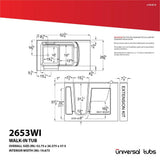 HD Series 53 in. Left Drain Quick Fill Walk-In Whirlpool and Air Bath Tub with Powered Fast Drain in White - Super Arbor