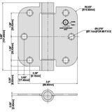 3-1/2 in. x 5/8 in. Radius Satin Chrome Adjustable Spring Door Hinge - Super Arbor