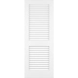 28 in. x 80 in. White Plantation Louver Panel Solid Core Wood Interior Door Slab - Super Arbor