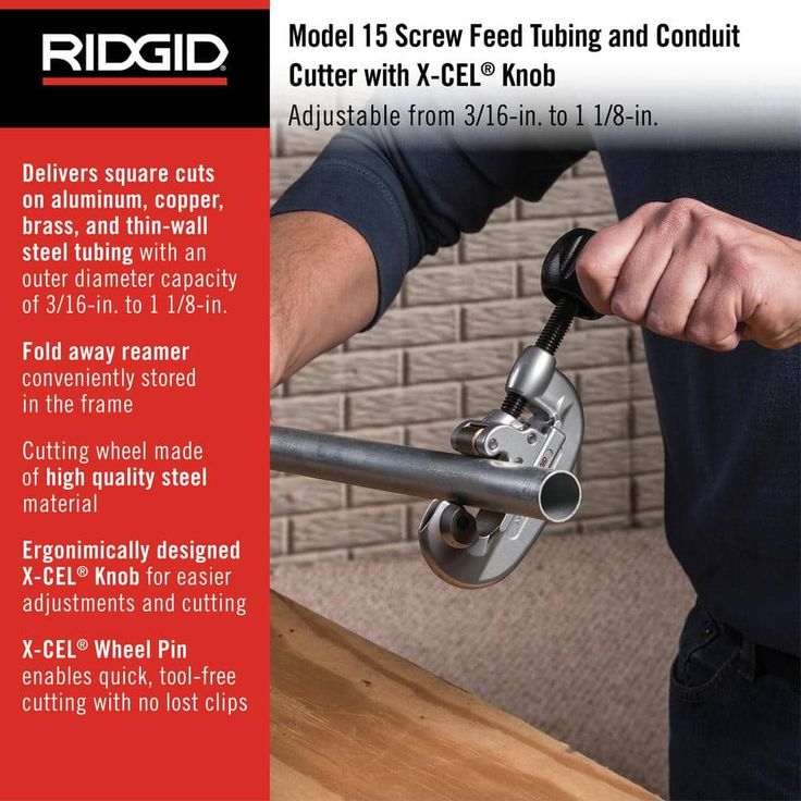 3/16 in. to 1-1/8 in. Model 15 Screw Feed Tubing and Conduit Cutter