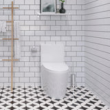 Buxton 1-Piece 1.6 GPF/1.1 GPF Dual Flush Elongated Toilet in White - Super Arbor