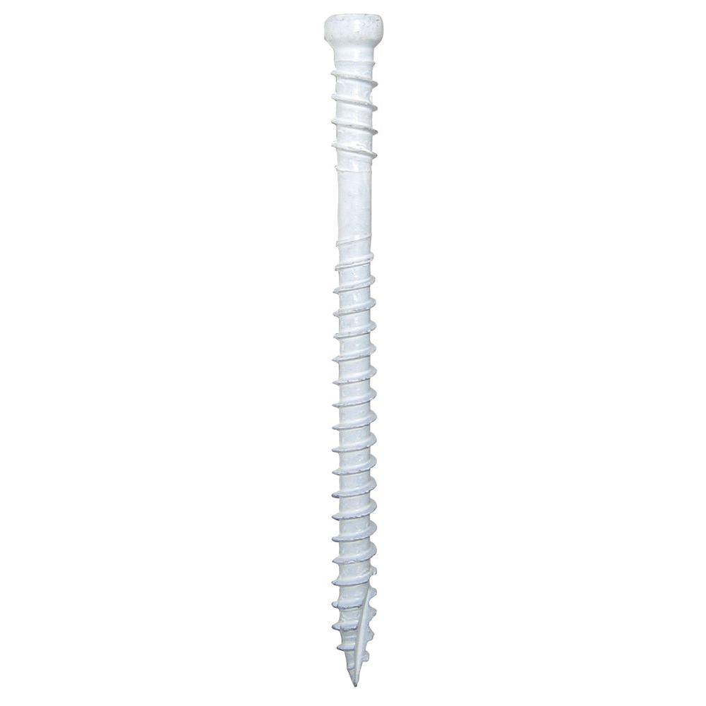 #8 x 2-1/2 in. Star Drive Trim-Head White RT Composite Finish Screw (100-Pack)