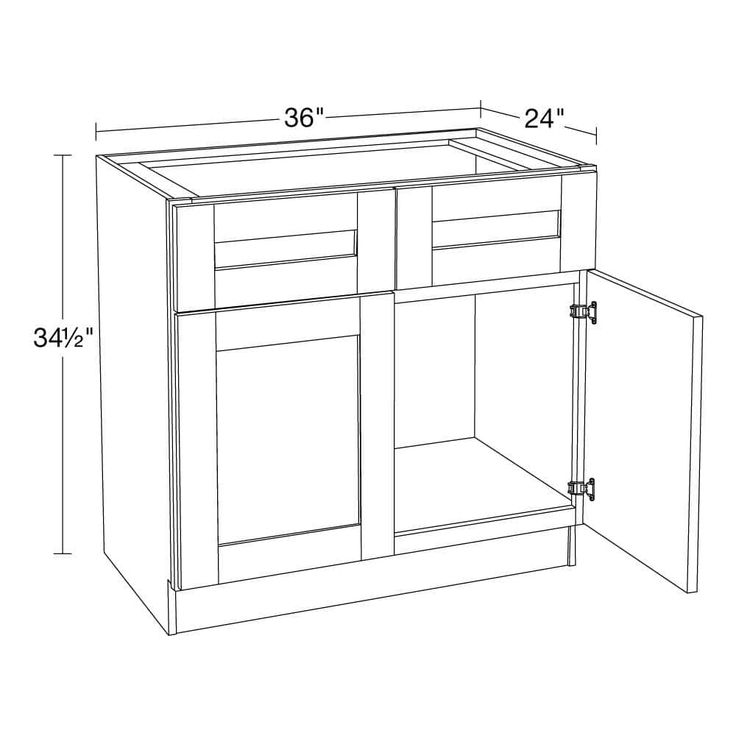 Home Decorators Collection Washington Vessel Blue Plywood Shaker Assembled Vanity Sink Base Kitchen Cabinet Sft Cls 36 in W x 24 in D x 34.5 in H