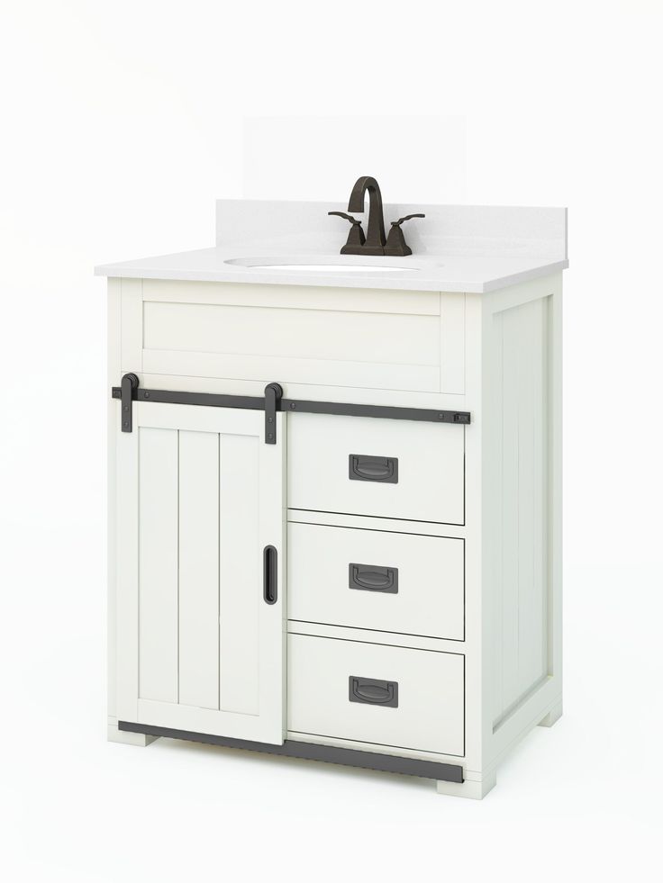Style Selections Morriston 30-in White Single Sink Bathroom Vanity with White Engineered Stone Top
