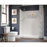 36 in. x 65 in. x 72 in. 5-piece Easy Up Adhesive Alcove Shower Surround in White