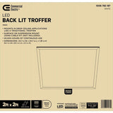 Commercial Electric 2 ft. x 2 ft. White Integrated LED Flat Panel Troffer Light Fixture at 3000 Lumens, 4000K Bright White