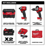 M18 FUEL 18-Volt Lithium-Ion Brushless Cordless Hammer Drill & Impact Driver Combo Kit (2-Tool) with Free Wet/Dry Vacuum - Super Arbor