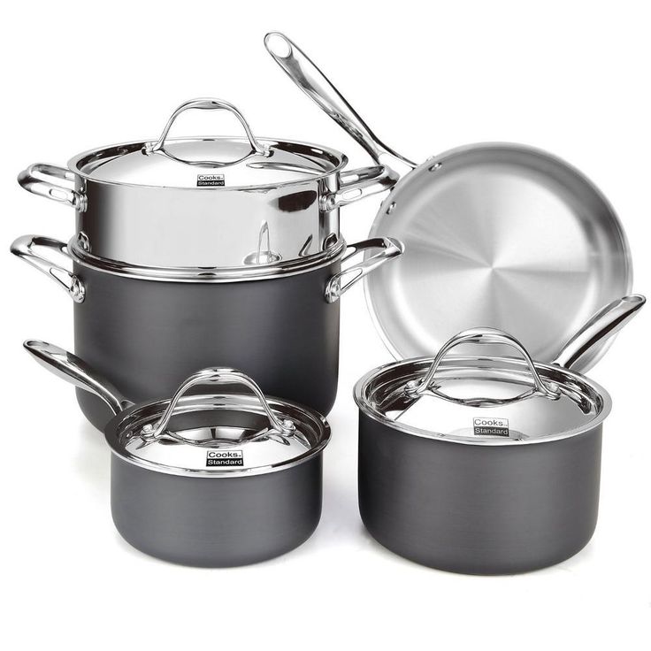 Multi-Ply Clad 10-Piece Stainless Steel Nonstick Cookware Set