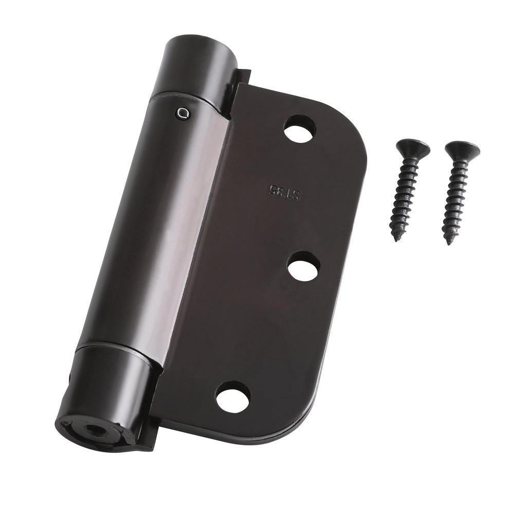 3-1/2 in. Oil-Rubbed Bronze 5/8 in. Radius Adjustable Spring Door Hinge - Super Arbor