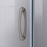 Prime 36 in. x 76-3/4 in. Semi-Frameless Corner Sliding Shower Enclosure in Brushed Nickel with Base and Backwalls