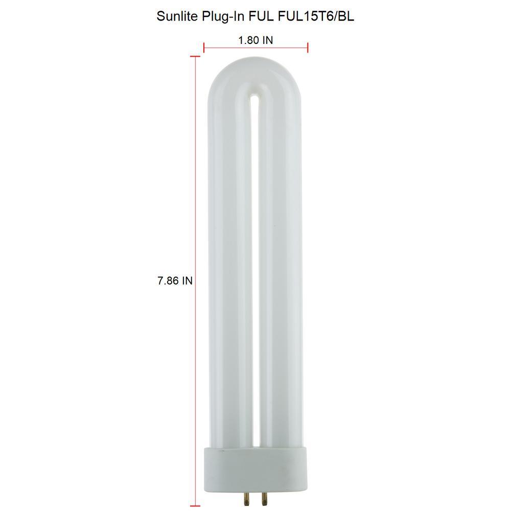 8 in. 15-Watt T6 U-Bent Ful Twin Tube Plugin CFL Light Bulb Black Light (12-Pack) - Super Arbor