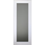 30 in. x 80 in. Smart Pro 207 Polar White Solid Core Wood 1-Lite Frosted Glass Interior Door Slab No Bore - Super Arbor