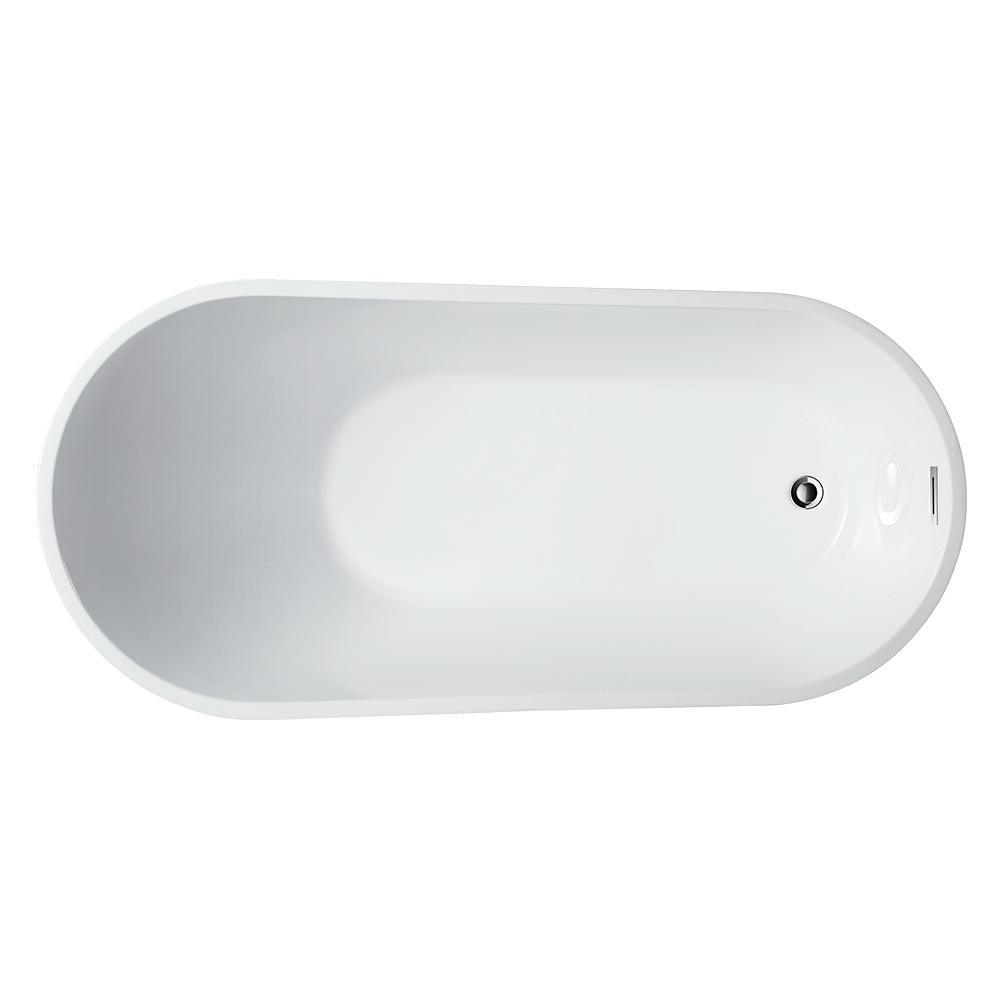 Colombes 67 in. Acrylic Flatbottom Freestanding Bathtub in White - Super Arbor